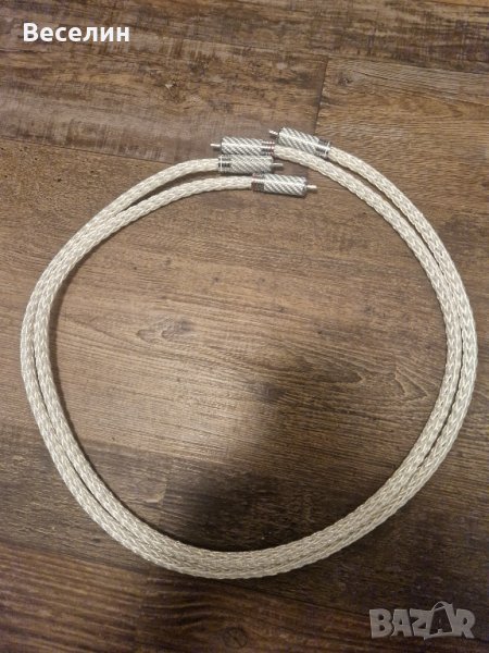 Hi-End 8AG кабел със сребърно покритие 16 нишки с RCA конектори, снимка 1