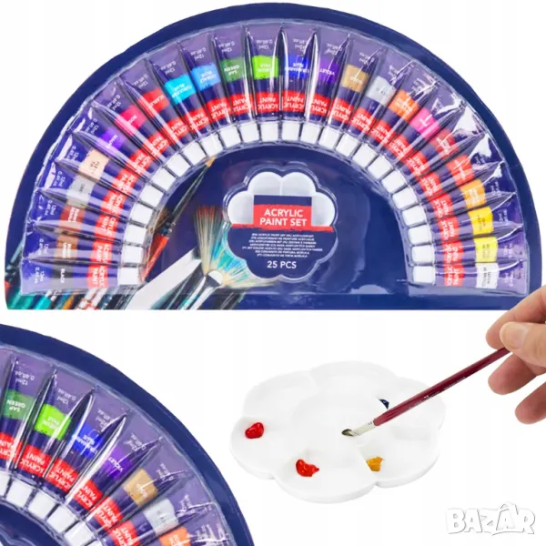 Пълен комплект акрилни бои в тубички за рисуване VAN BLEISWIIJCK 24x12ml, снимка 1