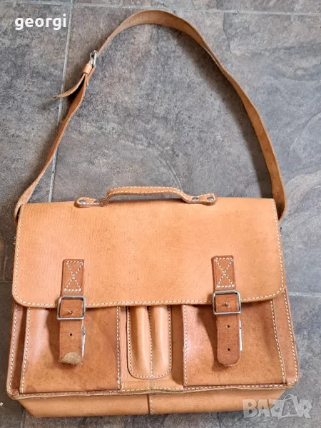 бизнес чанта за през рамо от естествена кожа 8/3, снимка 1