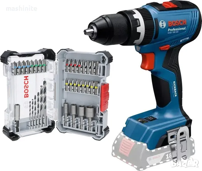 Акумулаторен ударен безчетков винтоверт GSB 18V-65 Solo Bosch, снимка 1