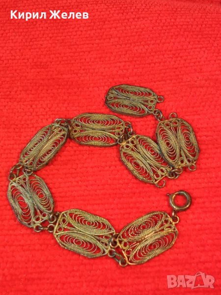 СТАРА СРЕБЪРНА ФИЛИГРАННА ГРИВНА ВЪЗРОЖЕНСКА ПЛЕТКА СРЕБРО РЪЧНА МАЙСТОРСКА ИЗРАБОТКА 22251, снимка 1