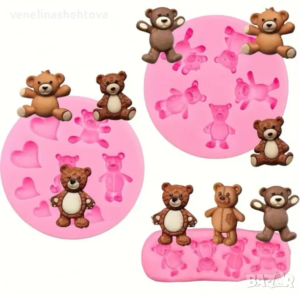 Комплект 3 броя форми с мечета Силиконов молд форма за фондан за декорация на торта , снимка 1