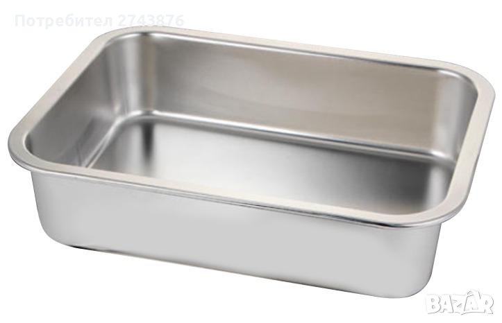  ИНОКСОВА ДЪЛБОКА ТАВА ПРАВОЪГЪЛНА ДЪЛБОКА 40Х30Х10СМ, снимка 1