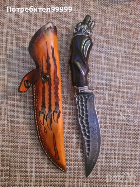 Ловен нож от дамаска стомана, снимка 1