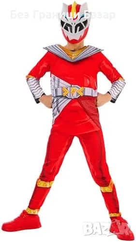 Нов Лицензиран Официален детски костюм Червен Рейнджър Power Rangers, снимка 1