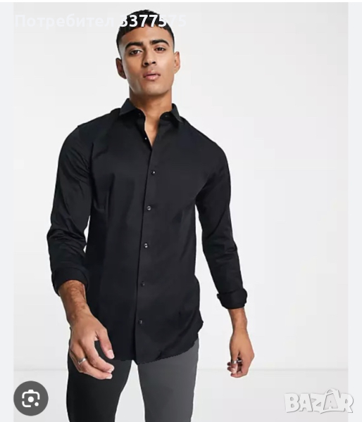 Jack & Jones super slim черна риза, снимка 1