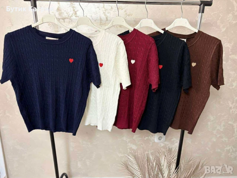 Блуза машинно плетиво с бродерия , снимка 1