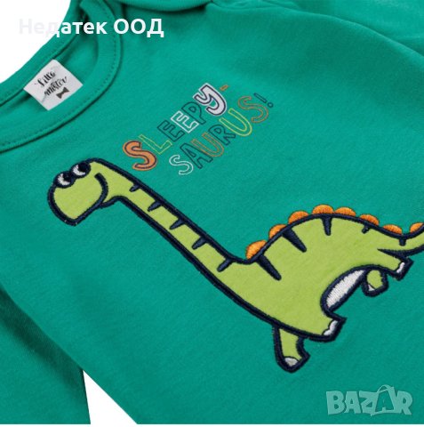 Памучна бебешка пижама, Динозаври, 3 - 6 м, Бяло/ зелено, снимка 3 - Бебешки пижами - 41734518