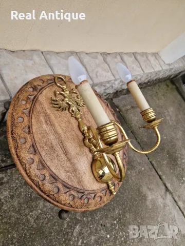 Чифт страхотни антикварни бронзови аплици за стена , снимка 8 - Антикварни и старинни предмети - 49621040