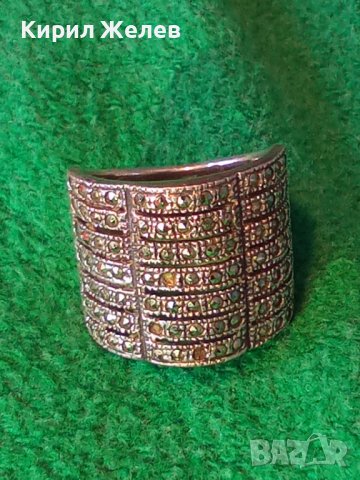 СКЪПОЦЕНЕН СРЕБЪРЕН АЖУРЕН ФЕШЪН АРТ ПРЪСТЕН СРЕБРО 925 с ФАСЕТИРАНИ МАРКАЗИТИ 21381, снимка 17 - Пръстени - 41388924