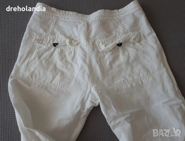 Бял панталон - лен и памук – Tom Tailor – 30/32 , снимка 6 - Панталони - 51810961