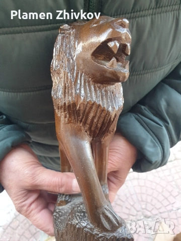 Лъв -дървена пластика от Ангола , снимка 5 - Други ценни предмети - 52116886