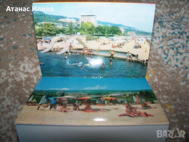Соц фото сувенир картички от Златни пясъци 1974г., снимка 3 - Други ценни предмети - 51966605