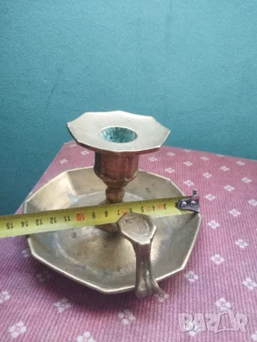 Пепелник със свещник, снимка 4 - Антикварни и старинни предмети - 48824075