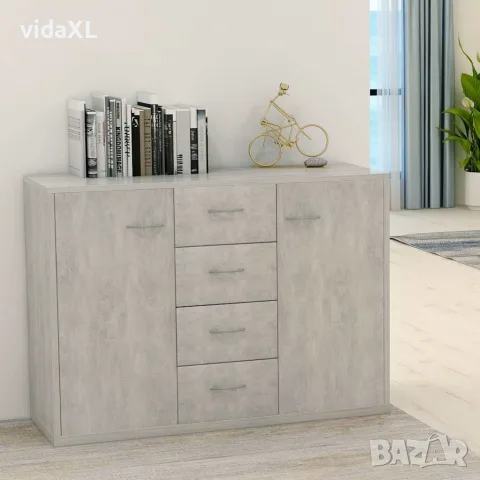 vidaXL Бюфет, бетонно сив, 88x30x65 см, инженерно дърво, снимка 2 - Бюфети - 56147746