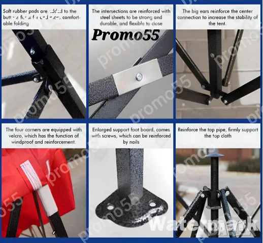 Сгъваема шатра с усилена консрукция и гумирано покривало, снимка 4 - Друго търговско оборудване - 49162583