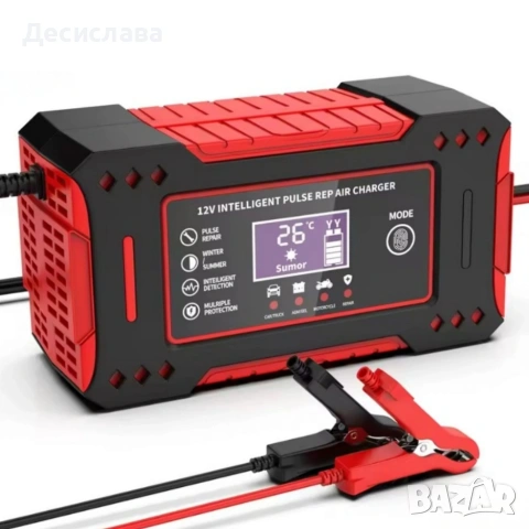 Интелигентно зарядно за акумулатор с дисплей 12V 6A импулсно, снимка 6 - Аксесоари и консумативи - 53377307