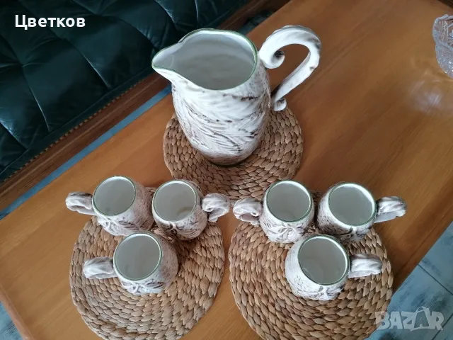 Кана и шест чаши за вино, снимка 4 - Сервизи - 49618638
