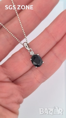 класическа висулка с естествен рубин или сапфир