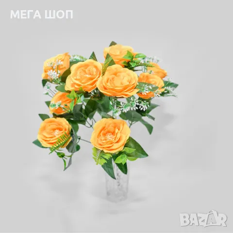 Изкуствени рози – Стилна и трайна декорация в пет изящни цвята, снимка 6 - Изкуствени цветя - 50332408