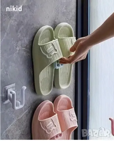 Самозалепваща се стойка поставка закачалка за чехли обувки, снимка 3 - Други - 47359772