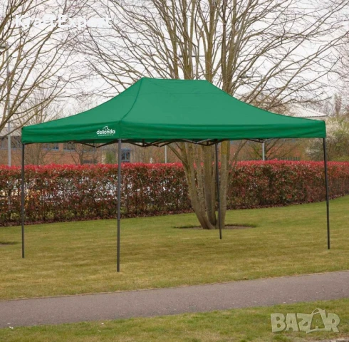 Зелена Сгъваема градинска шатра 3×4.5м – здрава, водоустойчива и лесна за разпъване, снимка 3 - Градински мебели, декорация  - 50484921