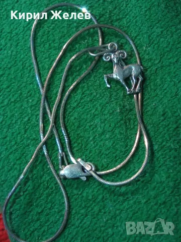 НЕЖНО СРЕБЪРНО КОЛИЕ със СРЕБЪРНА ЗОДИАКАЛНА ВИСУЛКА ЗОДИЯ КОЗИРОГ СРЕБРО 925 с БЯЛА ПОЗЛАТА 45710, снимка 15 - Колиета, медальони, синджири - 46268158