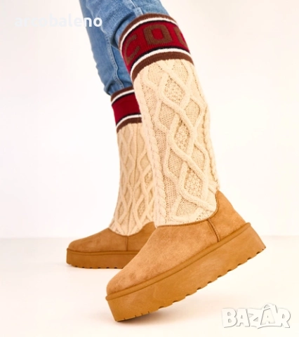 Дамски високи снежни ботуши на платформа от Coo, 3цвята , снимка 2 - Дамски ботуши - 52165223