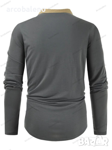 Мъжка тактическа тениска с дълъг ръкав с цип с цветни блокчета и яка Henley, 5цвята , снимка 17 - Тениски - 44624157