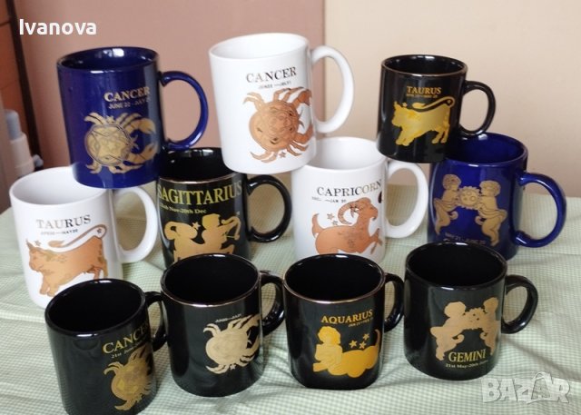 Красиви порцеланови чаши със зодии-кафе и чай, снимка 2 - Чаши - 42078197