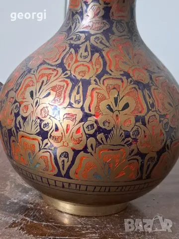 Ретро месингов емайлиран чайник   19/1, снимка 2 - Антикварни и старинни предмети - 49036720