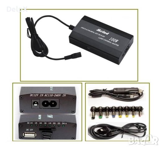 Универсално захранване за лаптоп, за автомобил, комбинирано, от 12VDC до 24VDC, 120W, снимка 1