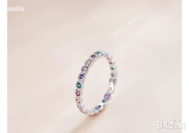 Сребърен пръстен с камъни , снимка 2 - Пръстени - 41572843