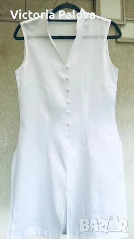 Скъпа ленена рокля-елек, снимка 10 - Рокли - 49794830