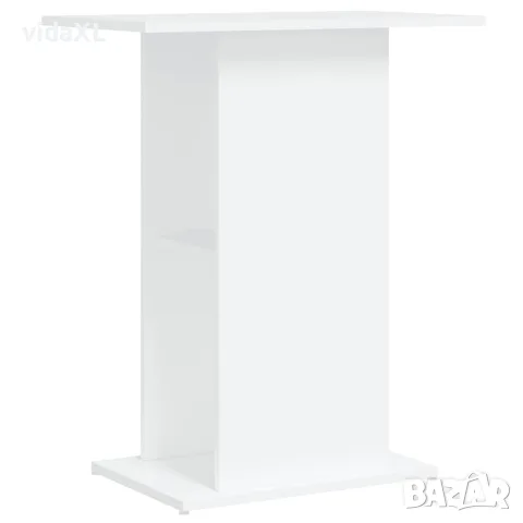 vidaXL Поставка за аквариум, бяла, 60,5x36x72,5 см, инженерно дърво