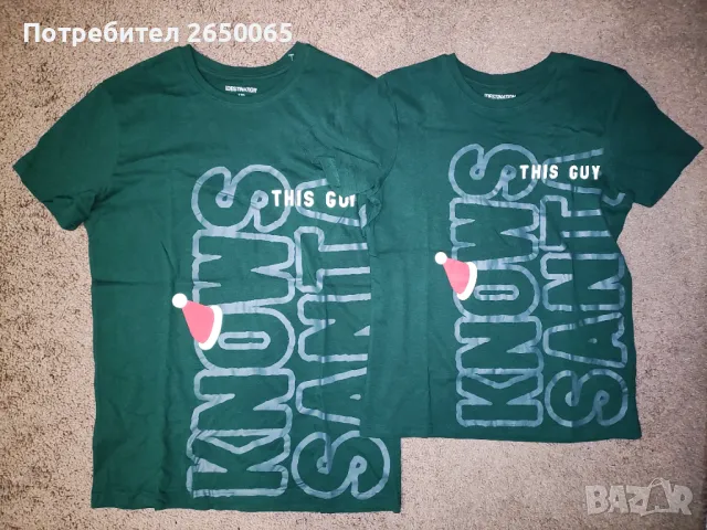 Нови Коледни тениски за мама и дете 💯% памук! S/M и 134см., снимка 2 - Тениски - 48068579