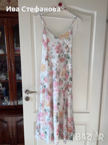 Нова ефирна дълга елегантна рокля флорален принт нежни цветя , снимка 6 - Рокли - 41612577