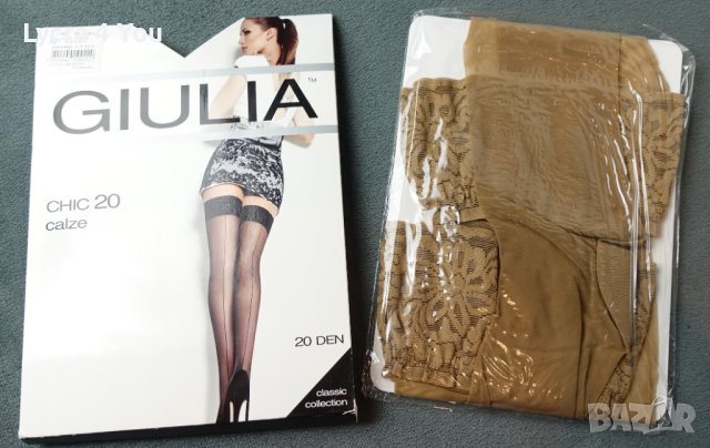 Giulia Chic 20 den размер 1/2 (XS/S) луксозни чорапи със силикон и ръб отзад в цвят  , снимка 5 - Бельо - 41460172