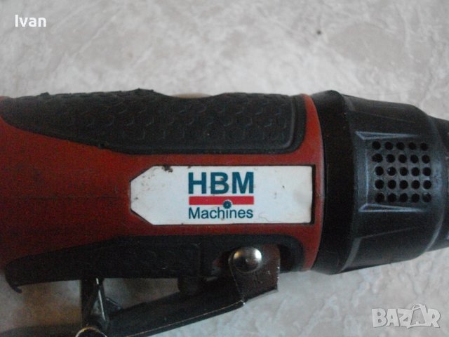 HBM Profi-Pneumatic Vibrable 50mm Sander-Пневматичен Ексцентър Виброшлайф-Профи-50 мм-За Труднодост, снимка 5 - Други инструменти - 39174806