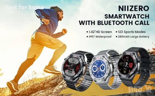 Луксозен мъжки смарт часовник NIIZZERO с метален корпус , снимка 15 - Смарт гривни - 48711064