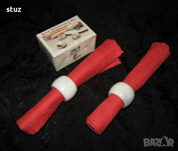 Мраморни халки, пръстени за салфетки, комплект 2бр., снимка 4 - Аксесоари за кухня - 50183302