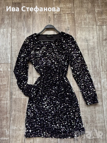 Нова парти официална блестяща празнична коктейлна рокля пайети с подплата, снимка 3 - Рокли - 52484166