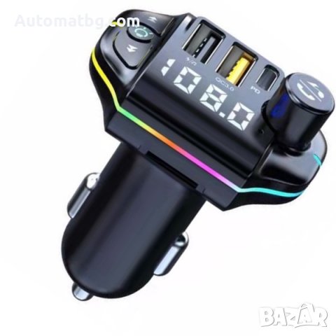 FM трансмитер Automat, MP3 плейър, 2 USB, 5V, 0.8A, Черен