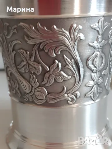 Немски чаши за вино от калай, 250 мл, Antik*Vintage#17, снимка 3 - Антикварни и старинни предмети - 47605893