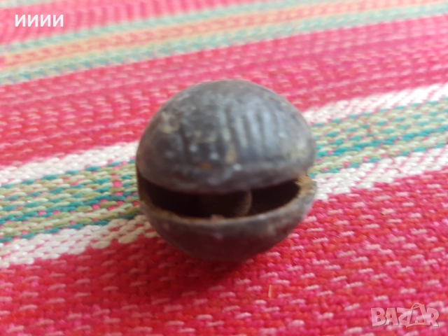 Бронзова хлопка звънец орехче 7, снимка 2 - Антикварни и старинни предмети - 52836981