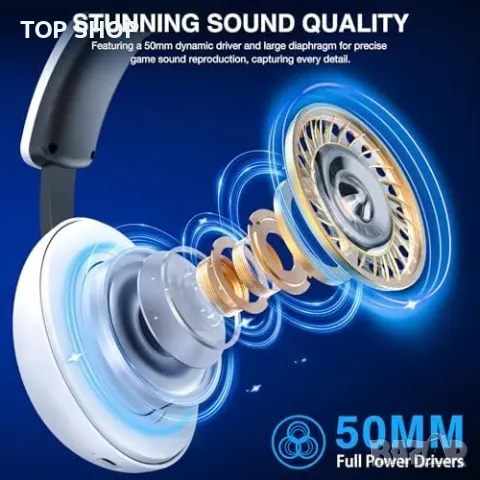 Нови Безжични геймърски слушалки за PS5/PS4/PC/Телефон с микрофон, снимка 7 - Слушалки и портативни колонки - 49444301