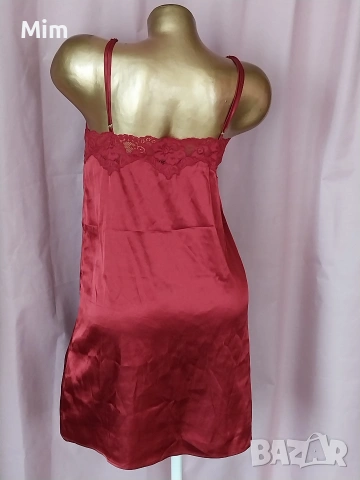 Н&М XS /M Червена сатенена нощница , снимка 6 - Нощници - 53741843