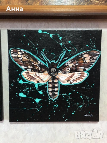 Авторска абстрактна картина молец, снимка 2 - Картини - 53606421