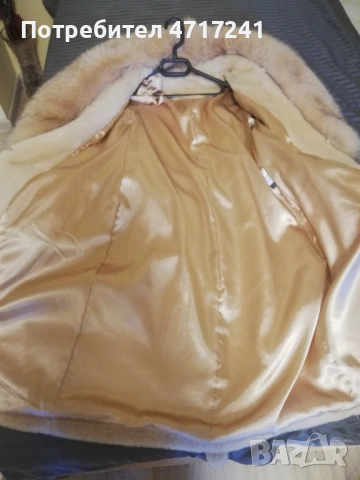 Палто от камшир с яка от лисица и елек от лисица, снимка 2 - Палта, манта - 53784773