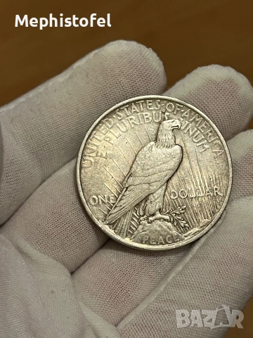 1 долар 1922 г, САЩ / Peace Dollar - сребърна монета, снимка 4 - Нумизматика и бонистика - 52929872